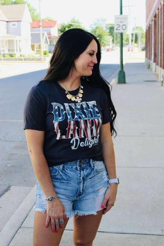 Dixie Land Delight Destroyed Graphic Tee-Graphic Tees-MOTIS-Motis & Co Boutique, Women's Fashion Boutique in Carthage, Missouri