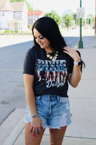 Dixie Land Delight Destroyed Graphic Tee-Graphic Tees-MOTIS-Motis & Co Boutique, Women's Fashion Boutique in Carthage, Missouri