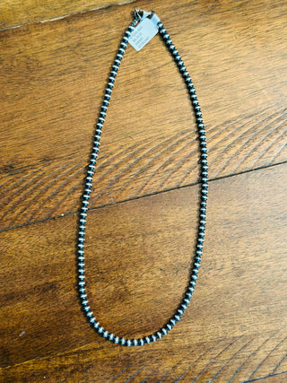 106-Authentic 18" Sterling Silver 4MM Bead Necklace-Necklaces-Motis & CO-Motis & Co Boutique, Women's Fashion Boutique in Carthage, Missouri