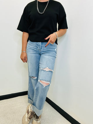 Judy Blue Bryant Wide Leg Tummy Control Jeans-Jeans-Judy Blue-Motis & Co Boutique, Women's Fashion Boutique in Carthage, Missouri