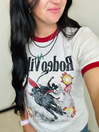 Rodeo Vibes Graphic Ringer Tee-Graphic Tees-sterling kreek-Motis & Co Boutique, Women's Fashion Boutique in Carthage, Missouri