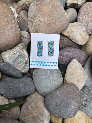 Frye Authentic Turquoise Bar Earrings-Earrings-Al Zuni-Motis & Co Boutique, Women's Fashion Boutique in Carthage, Missouri