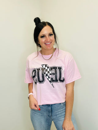 Jesus Checkered Lightning Bolt Tee-Graphic Tees-Motis & CO-Motis & Co Boutique, Women's Fashion Boutique in Carthage, Missouri
