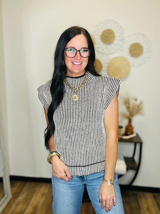 Finley Black Ribbed Knit Sweater Vest-Sweaters-Very J-Motis & Co Boutique, Women's Fashion Boutique in Carthage, Missouri