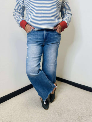 Walker Cropped Wide Leg Risen Jeans-jeans-Risen-Motis & Co Boutique, Women's Fashion Boutique in Carthage, Missouri