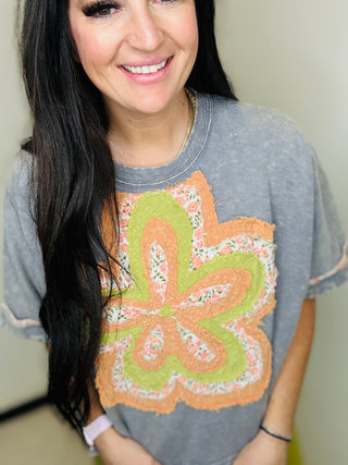 Flo Flower Patch Boho Top-Short Sleeves-EASEL-Motis & Co Boutique, Women's Fashion Boutique in Carthage, Missouri
