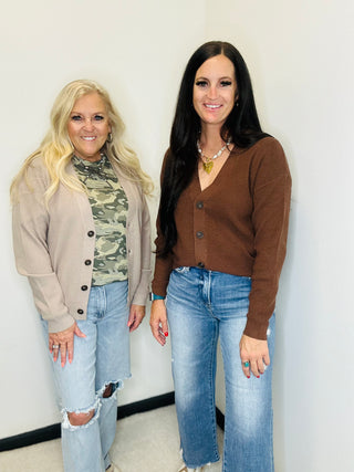 Button Front Cardigan in Mocha - Holly-Cardigans-Zenana-Motis & Co Boutique, Women's Fashion Boutique in Carthage, Missouri