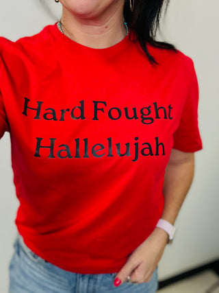 Hard Fought Red Graphic Tee-Graphic Tees-Motis & CO-Motis & Co Boutique, Women's Fashion Boutique in Carthage, Missouri