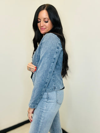 Savannah Jane Denim Jacket-Jackets-Savannah Jane-Motis & Co Boutique, Women's Fashion Boutique in Carthage, Missouri