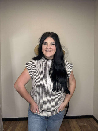 Finley Black Ribbed Knit Sweater Vest-Sweaters-Very J-Motis & Co Boutique, Women's Fashion Boutique in Carthage, Missouri