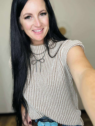 Finley Mocha Ribbed Knit Sweater Vest-Sweaters-Very J-Motis & Co Boutique, Women's Fashion Boutique in Carthage, Missouri