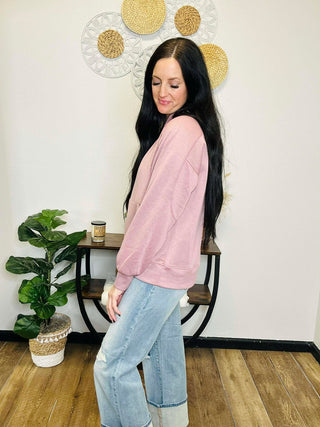 Helen Relaxed Casual Hoodie Mauve-Hoodies-Dear Scarlett-Motis & Co Boutique, Women's Fashion Boutique in Carthage, Missouri