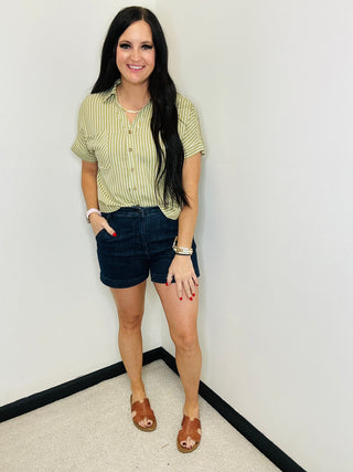 Judy Blue Trent Denim Trouser Shorts-Shorts-Judy Blue-Motis & Co Boutique, Women's Fashion Boutique in Carthage, Missouri