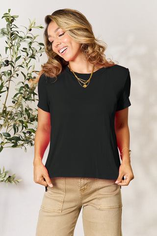 Basic Bae Full Size Round Neck Short Sleeve T-Shirt-Short Sleeves-Trendsi-Motis & Co Boutique, Women's Fashion Boutique in Carthage, Missouri
