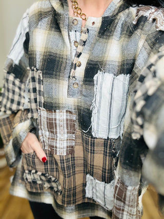 Trixie Boho Patchwork Hoodie-Hoodies-Blue Velvet-Motis & Co Boutique, Women's Fashion Boutique in Carthage, Missouri