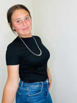 Cloud Basic Tee in Black-Short Sleeves-2 Fly-Motis & Co Boutique, Women's Fashion Boutique in Carthage, Missouri