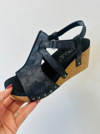 Corky's Black Seltzer Wedges-Wedges-Corkys-Motis & Co Boutique, Women's Fashion Boutique in Carthage, Missouri