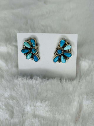 Alicia Turquoise Cluster Earrings
