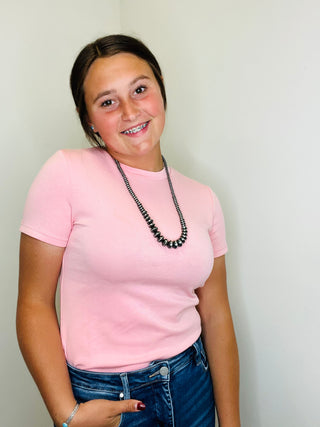 Cloud Basic Tee in Pink-Short Sleeves-2 Fly-Motis & Co Boutique, Women's Fashion Boutique in Carthage, Missouri