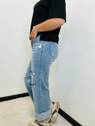 Judy Blue Bryant Wide Leg Tummy Control Jeans-Jeans-Judy Blue-Motis & Co Boutique, Women's Fashion Boutique in Carthage, Missouri