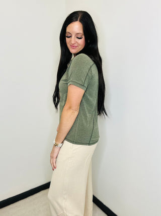 Gayle Green Relaxed Fit Tee-Short Sleeves-staccato-Motis & Co Boutique, Women's Fashion Boutique in Carthage, Missouri