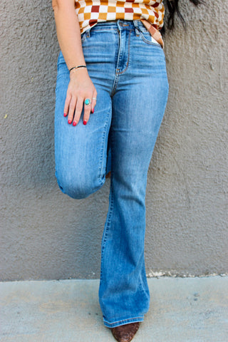 Judy Blue Brock High Rise Flare Jeans-Jeans-Judy Blue-Motis & Co Boutique, Women's Fashion Boutique in Carthage, Missouri
