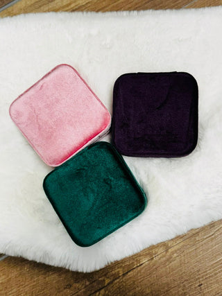 Velvet Travel Jewelry Box-Accessories-Motis & CO-Motis & Co Boutique, Women's Fashion Boutique in Carthage, Missouri