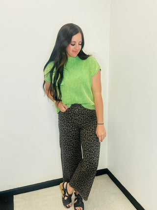 Mallory Green Mock Neck Cap Sleeve Top-Short Sleeves-Jodifl-Motis & Co Boutique, Women's Fashion Boutique in Carthage, Missouri