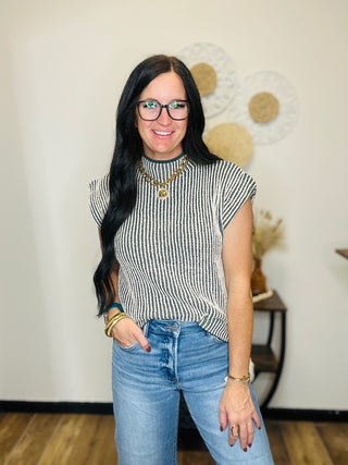 Finley Green Ribbed Knit Sweater Vest-Sweaters-Very J-Motis & Co Boutique, Women's Fashion Boutique in Carthage, Missouri