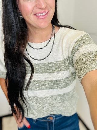 Norma Half Sleeve Olive Sweater-Short Sleeves-staccato-Motis & Co Boutique, Women's Fashion Boutique in Carthage, Missouri