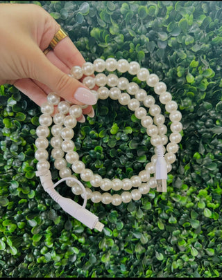 Pearl Beaded Phone Charger-Phone Accessories-Kaydee Lynn-Motis & Co Boutique, Women's Fashion Boutique in Carthage, Missouri
