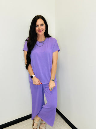Palm Beach Lilac Wide Leg Pant & Top Set-Sets-Dear Scarlett-Motis & Co Boutique, Women's Fashion Boutique in Carthage, Missouri