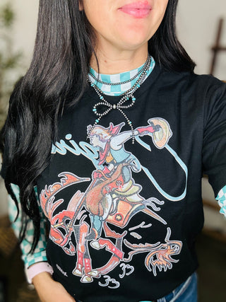 Invisible Cowgirl Black Graphic Tee XOXO-Graphic Tees-XOXO ART & Co-Motis & Co Boutique, Women's Fashion Boutique in Carthage, Missouri