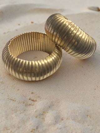 Wild Wide Chucky Gold Stretch Bangle Bracelet-Bracelets-Carol Su-Motis & Co Boutique, Women's Fashion Boutique in Carthage, Missouri