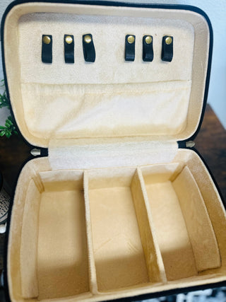 Cowhide & Black Checkered Tooled Jewelry Boxes-Handbags-Western Linen-Motis & Co Boutique, Women's Fashion Boutique in Carthage, Missouri