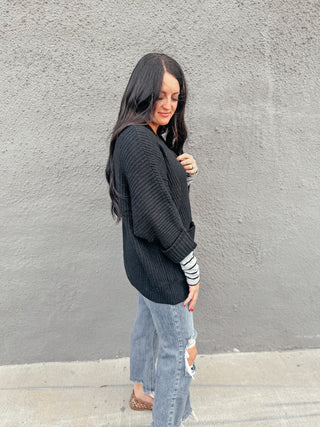 Becca Black Knit Cardigan-Cardigans-MOTIS-Motis & Co Boutique, Women's Fashion Boutique in Carthage, Missouri