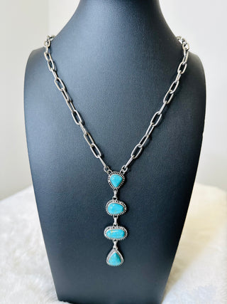 Drifter Blue Turquoise Lariat Necklace-Necklaces-Western Elite-Motis & Co Boutique, Women's Fashion Boutique in Carthage, Missouri