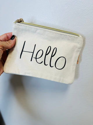 Hello Canvas Makeup Bag-Handbags-rc-Motis & Co Boutique, Women's Fashion Boutique in Carthage, Missouri