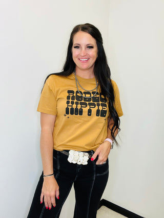 Rodeo Hippie Mustard Graphic Tee-Graphic Tees-Rodeo Hippie-Motis & Co Boutique, Women's Fashion Boutique in Carthage, Missouri