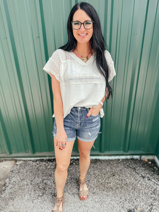 Wesley High Rise Cuffed Shorts-Shorts-Risen-Motis & Co Boutique, Women's Fashion Boutique in Carthage, Missouri