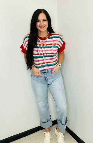 Roxy Ruffle Short Sleeve Sweater-Short Sleeves-Motis & CO-Motis & Co Boutique, Women's Fashion Boutique in Carthage, Missouri