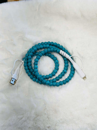 Turquoise Beaded Phone Charger