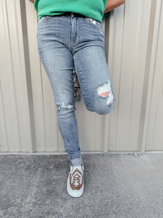 Cliff Cuffed Destroyed Skinny Jeans-Jeans-Judy Blue-Motis & Co Boutique, Women's Fashion Boutique in Carthage, Missouri