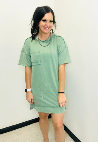 Gabby Vintage Washed Shift Dress Sage-Dresses-Very J-Motis & Co Boutique, Women's Fashion Boutique in Carthage, Missouri