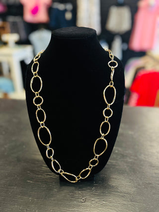 Odgen Gold Long Oval Chain Necklace-Necklaces-Carol Su-Motis & Co Boutique, Women's Fashion Boutique in Carthage, Missouri