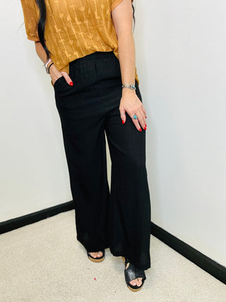 Toby Black Wide Leg Lined Pants-pants-staccato-Motis & Co Boutique, Women's Fashion Boutique in Carthage, Missouri