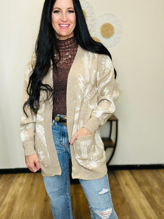 Willa Western Graphic Sweater Cardigan-Cardigans-Very J-Motis & Co Boutique, Women's Fashion Boutique in Carthage, Missouri