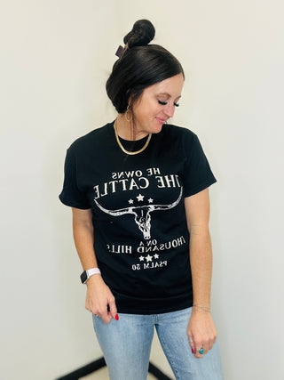 He Owns The Cattle Graphic Tee-Graphic Tees-Motis & CO-Motis & Co Boutique, Women's Fashion Boutique in Carthage, Missouri