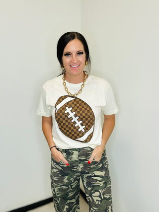 Checkered Football Game Day Graphic Tee-Graphic Tees-P&PD-Motis & Co Boutique, Women's Fashion Boutique in Carthage, Missouri