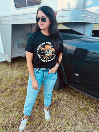 Long Live The Hippies And The Cowboys Graphic Tee-Graphic Tees-Rodeo Hippie-Motis & Co Boutique, Women's Fashion Boutique in Carthage, Missouri